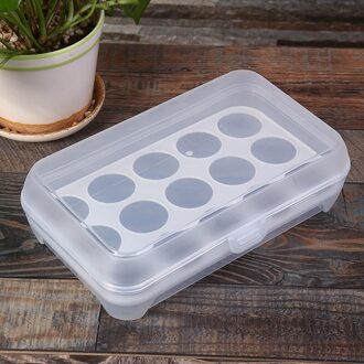 Ei Opbergdoos Ei Houder Container Draagbare Plastic Keuken Gadgets Tool Koelkast 15 Grids Plastic Dispenser Onbreekbaar wit
