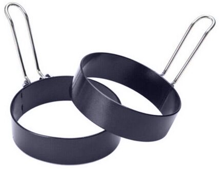 Ei Ring Zwarte Ronde Huishoudelijke Ronde Ei Omelet Ronde Ei Pannenkoek Maker Mold Ei Maker Mallen 4 Stuks Siliconen Frier mould Koken