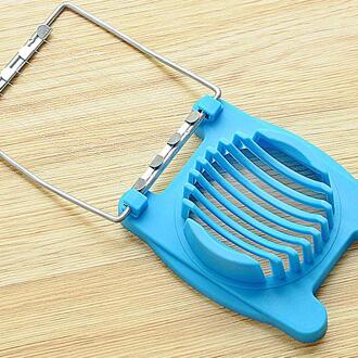 Ei Slicer Multifunctionele Roestvrij Staal Gesneden Ei Snijmachines Bewaard Ei Verdelers Splitter Cutter Ei Gadget Salade Keuken Gereedschap blauw
