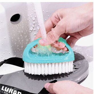 Ei Vormige Borstel Met Comfortabele Handgreep Pp Nylon Materiaal Zacht Borstelige Haren Voor Kleding Schoenen Badkamer Cleaning Tools blauw