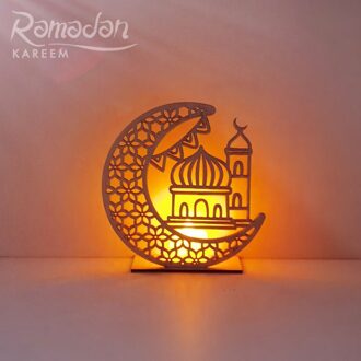 Eid Houten Ornament Eid Mubarak Ramadan Decor Led Lamp Decoratie Ambachten Moslim Party Festival Lichten Ornamenten Feestartikelen 02