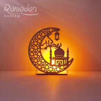 Eid Houten Ornament Eid Mubarak Ramadan Decor Led Lamp Decoratie Ambachten Moslim Party Festival Lichten Ornamenten Feestartikelen 03