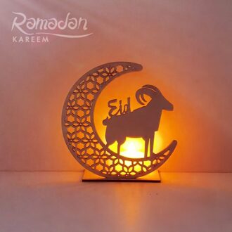 Eid Houten Ornament Eid Mubarak Ramadan Decor Led Lamp Decoratie Ambachten Moslim Party Festival Lichten Ornamenten Feestartikelen 04