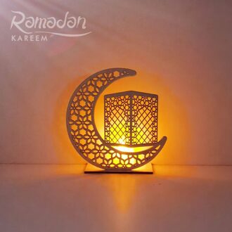Eid Houten Ornament Eid Mubarak Ramadan Decor Led Lamp Decoratie Ambachten Moslim Party Festival Lichten Ornamenten Feestartikelen 06