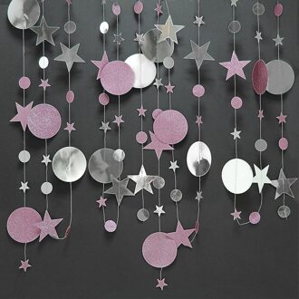 Eid Mubarak Decoratie 4M Goud Zilver Ster Maan Vorm Papier Slingers Bruiloft Verjaardag Event Party Diy Decoraties Ramadan Kareem
