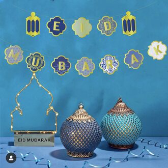 Eid Mubarak Letters Banner Papier Gors Eid Mubarak Teken Garland Party Props Islamitische Moslim Mubarak Ramadan Party Decoratie