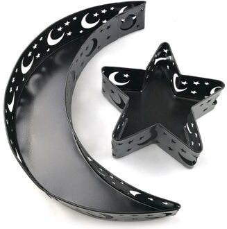 Eid Mubarak Moon Star Dienblad Dessert Voedsel Opslag Container Servies Ramadan Moslim Islamitische Festival Feestartikelen 386