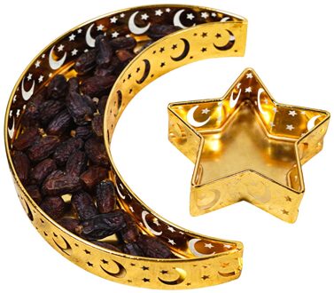 Eid Mubarak Moon Star Food Lade Servies Dessert Voedsel Opslag Container Ramadan Moslim Islamitische Partij Dienen Plaat