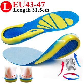 Eid Silicone Antislip Gel Soft Sport Inlegzolen Masseren Orthopedische Binnenzool Voetverzorging Voor Voeten Schoenen Zool Shock absorptie Pad L EU 43-47