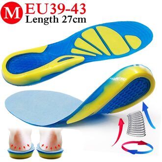 Eid Silicone Antislip Gel Soft Sport Inlegzolen Masseren Orthopedische Binnenzool Voetverzorging Voor Voeten Schoenen Zool Shock absorptie Pad M EU 39-43