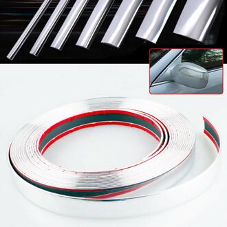 Eidran 15M Chrome Auto Styling Auto Zelfklevende Zijdeur Auto Moulding Trim Strip Adhesive 6 8 10 12 15 18 20 22 25 30Mm Breedte 18mm-15m