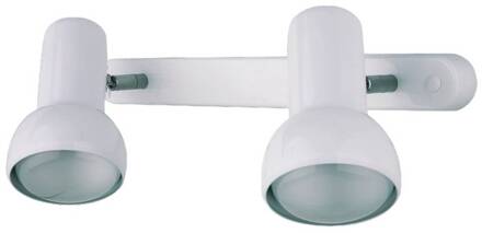 EIFEL wandlamp in retrodesign, 2-lamps. wit, chroom