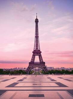 Eiffel Tower At Sunset Vlies Fotobehang 192x260cm 4-banen