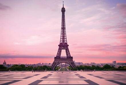 Eiffel Tower At Sunset Vlies Fotobehang 384x260cm 8-banen
