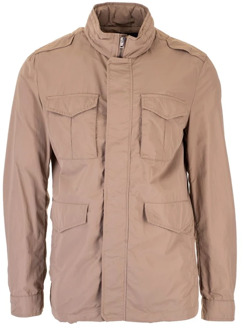Eigentijdse Field Jacket Herno , Brown , Heren - Xl,L