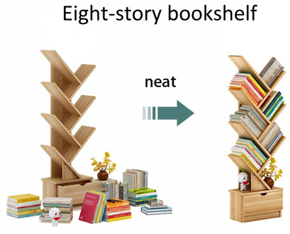 Eight-Layer Bookshelf Floor Simple Shelf Space Saving Bookcase Storage Rack Children's Picture Book Shelf