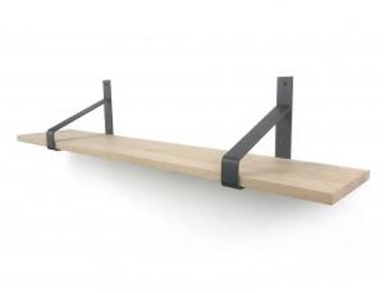 Eiken 18mm wandplank recht 100 x 30 cm inclusief plankdragers