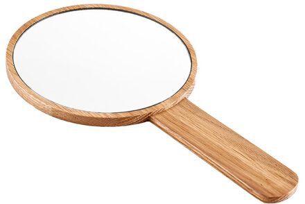 Eiken Massief Hout High Definition Cosmetische Spiegel. Vrouwen Draagbare Make-Up Spiegel. Eenvoudige Stijl Vrouwen Hand-Held Schoonheid Spiegel. licht oak