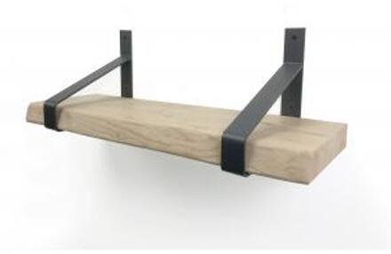 Eiken wandplank boomkant 80 cm in 20 cm diepe plankdragers