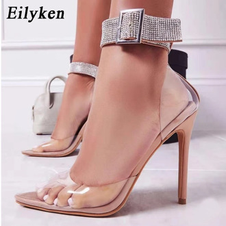 EilyKen 2020 Fashion PVC Transparency Women Pumps High Heels Pumps Women Shoes Diamond Pointed Toe Classics Ladies Sandals