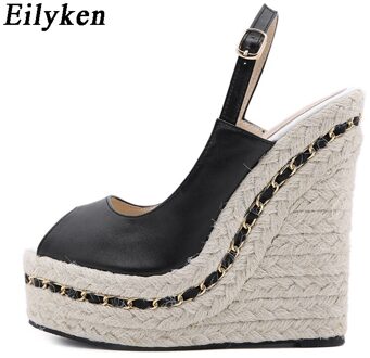 Eilyken Super Hoge Vrouwen Zomer Wig Sandalen Vrouwelijke Platform Mode Hoge Hak Sandalen Open Teen Dames Schoenen Maat 35-42 40