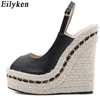 Eilyken Super Hoge Vrouwen Zomer Wig Sandalen Vrouwelijke Platform Mode Hoge Hak Sandalen Open Teen Dames Schoenen Maat 35-42