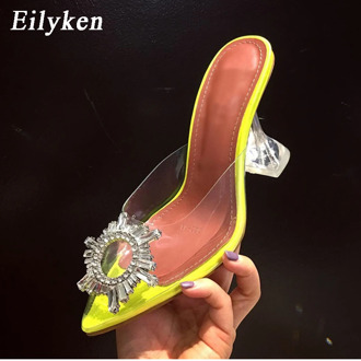 Eilyken Women Pumps PVC Transparent Crystal Cup heeled Summer Shoes Woman Pointed toe High heels Party Prom Shoes Sandals