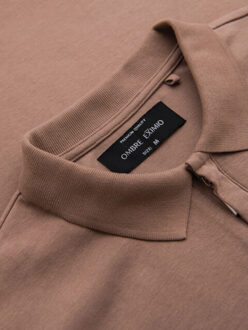 Eimio heren poloshirt - met ritsje - maat M Bruin