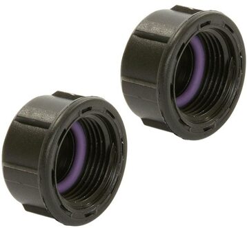 eindkap met rand, pp, 1x binnendraad, ¾", 6 bar, set à 2 stuks