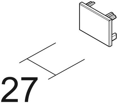 Eindkap SQUARE 48 V rail, zwart, kunststof