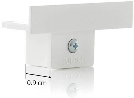 eindkap voor inbouwrail, wit