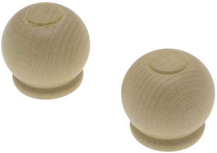 Eindknop Gordijnroede Beuken Appel 28mm 2st