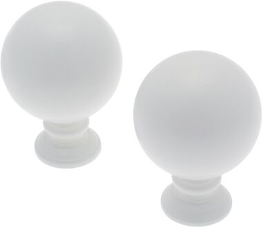 Eindknop Gordijnroede Bulb Wit 28mm 2st