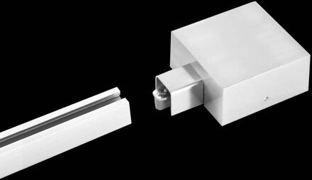 Eindvoedingsaansl. voor 230V-track4 m6 railsyst. mat nikkel