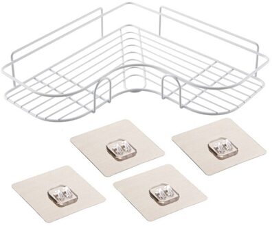 Eisho Badkamer Plank Hoek Frame Douche Smeedijzeren Keuken Accessoires Opbergrek Houder Badkamer Planken Badkamer wit 1stk