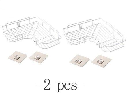 Eisho Badkamer Plank Hoek Frame Douche Smeedijzeren Keuken Accessoires Opbergrek Houder Badkamer Planken Badkamer wit 2stk