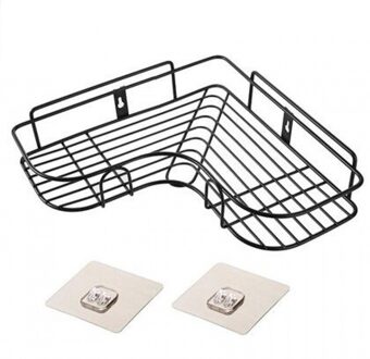 Eisho Badkamer Plank Hoek Frame Douche Smeedijzeren Keuken Accessoires Opbergrek Houder Badkamer Planken Badkamer zwart 1stk