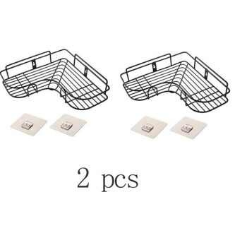 Eisho Badkamer Plank Hoek Frame Douche Smeedijzeren Keuken Accessoires Opbergrek Houder Badkamer Planken Badkamer zwart 2stk