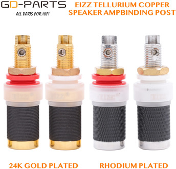 EIZZ 24K Gold Rhodium Plated Tellurium Copper Speaker Binding Post HIFI Audio AMP Banana Plug Jack Socket Connector Terminal