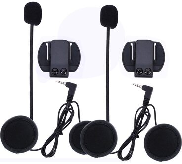 Ejeas 2Pcs 3.5Mm V6 V6 Pro Accessoires Oortelefoon Speaker Microfoon Clip Motorhelm Bluetooth Intercom Moto