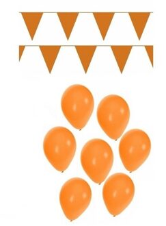 EK versiering pakket met oranje slingers en ballonnen