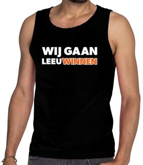 EK / WK supporter tanktop / mouwloos shirt wij gaan LeeuWinnen zwart voor heren M - Feestshirts