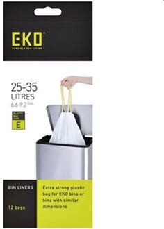 EKO Afvalzakken - Type E - 25-35 liter - 12 zakken Wit