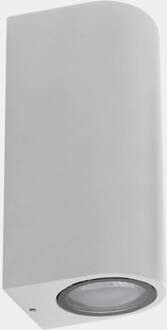 Eko dubbele buitenwandlamp, wit, breedte 7 cm, aluminium