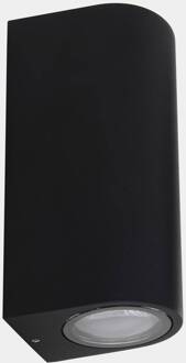 Eko dubbele buitenwandlamp, zwart, breedte 7 cm, aluminium