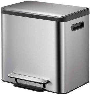 EKO EcoCasa Recycler pedaalemmer 12+12 ltr, EKO Zilver