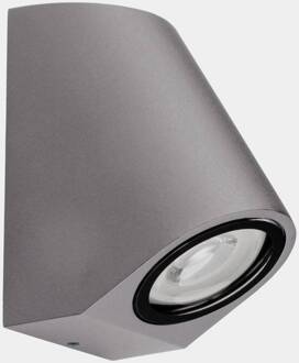 Eko Schuine buitenwandlamp, grijs, breedte 7 cm, aluminium