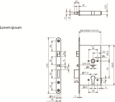 EL362 Veiligheidspaniekdeurslot | signalering | zelfvergrendelend | SKG** | DM60mm | RC74mm | voorplaat RVS 24x235mm afgerond | DR 1+2+3+4