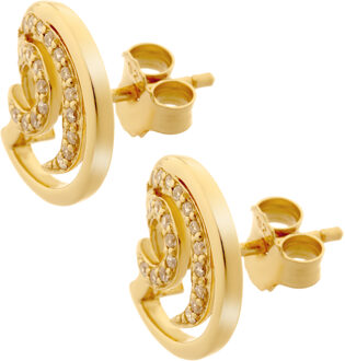 'Elaine' Dames 925 Sterling Zilveren Creolen - Goud ZO-7084/2