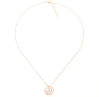 'Elaine' Dames 925 Sterling Zilveren Ketting met Hanger - Roze ZH-7084/1 Rosé